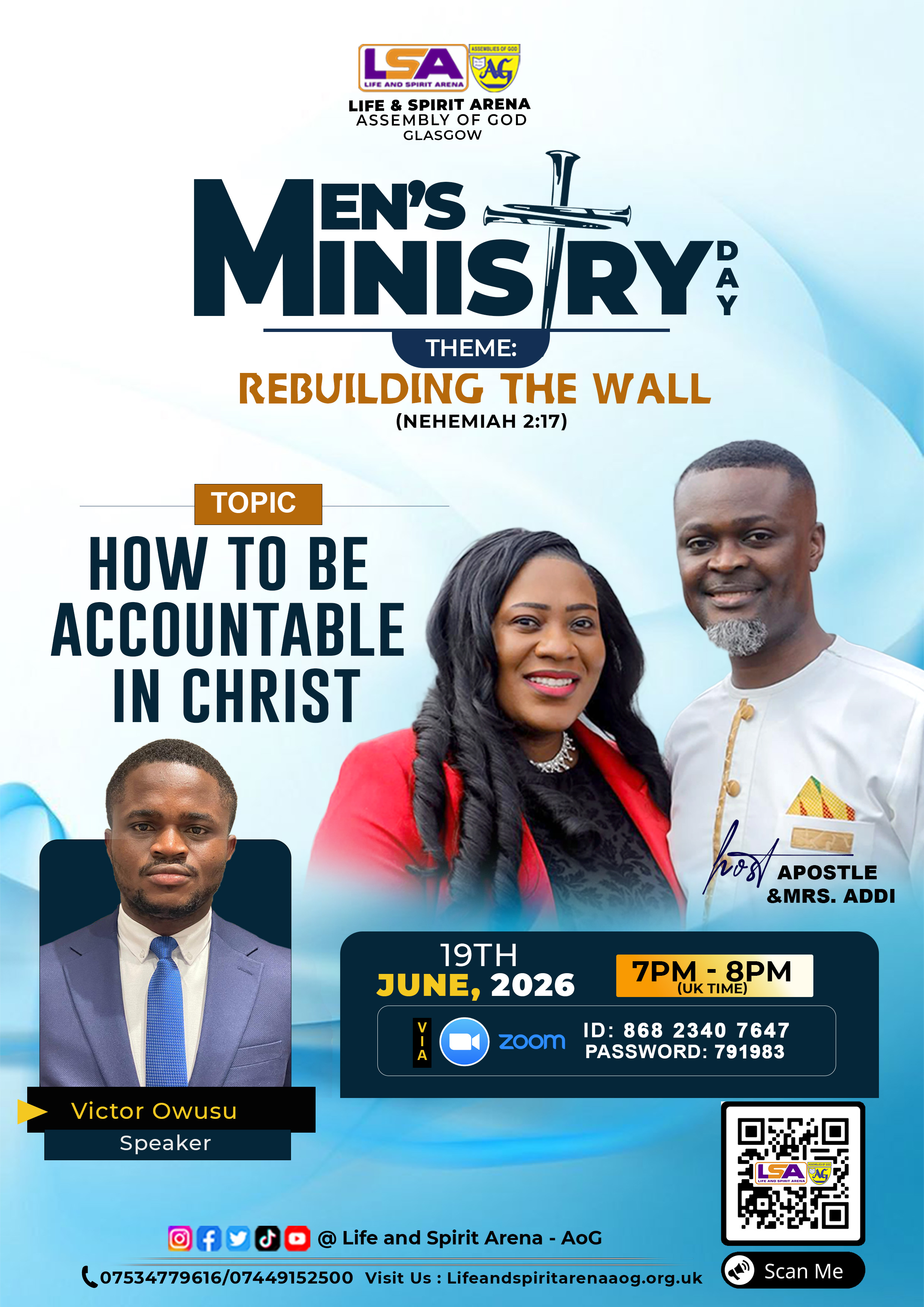 Men Ministry Day | TOPIC :How to be accountable in Christ