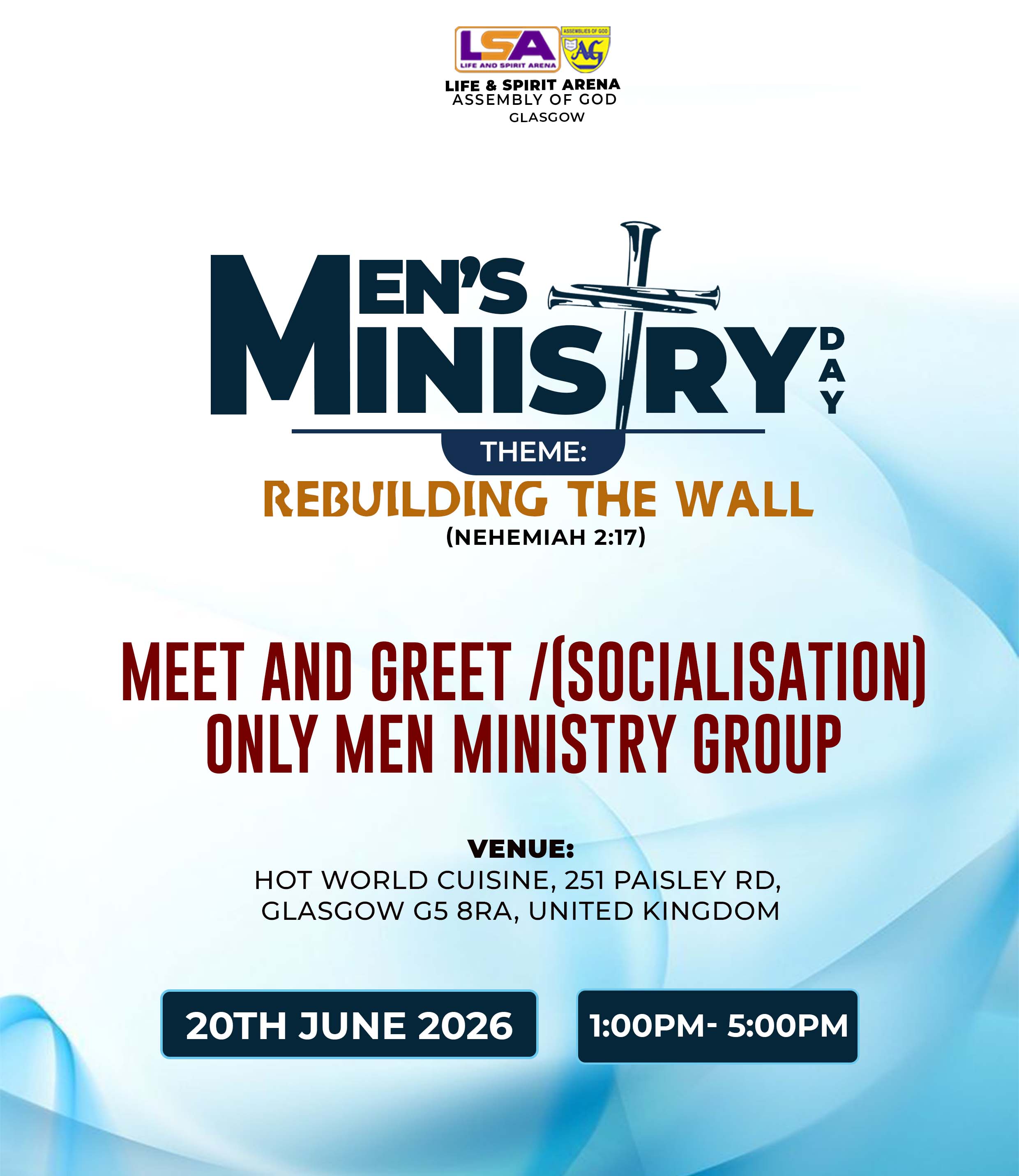 Men Minstr Day | Meet and Greet /(socialisation) only men ministry group